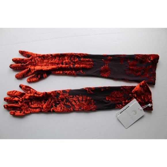 MARINE SERRE Geotic Sunburst Devore Stretch Woven Gloves - Picture 3 of 6